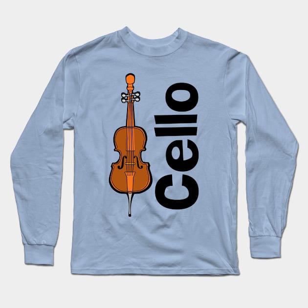 Cello Orchestra Musical Instrument Long Sleeve T-Shirt by Barthol Graphics